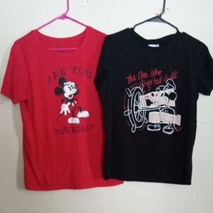 Mickey Mouse Bundle Short-Sleeve Tee Set - Red & Black